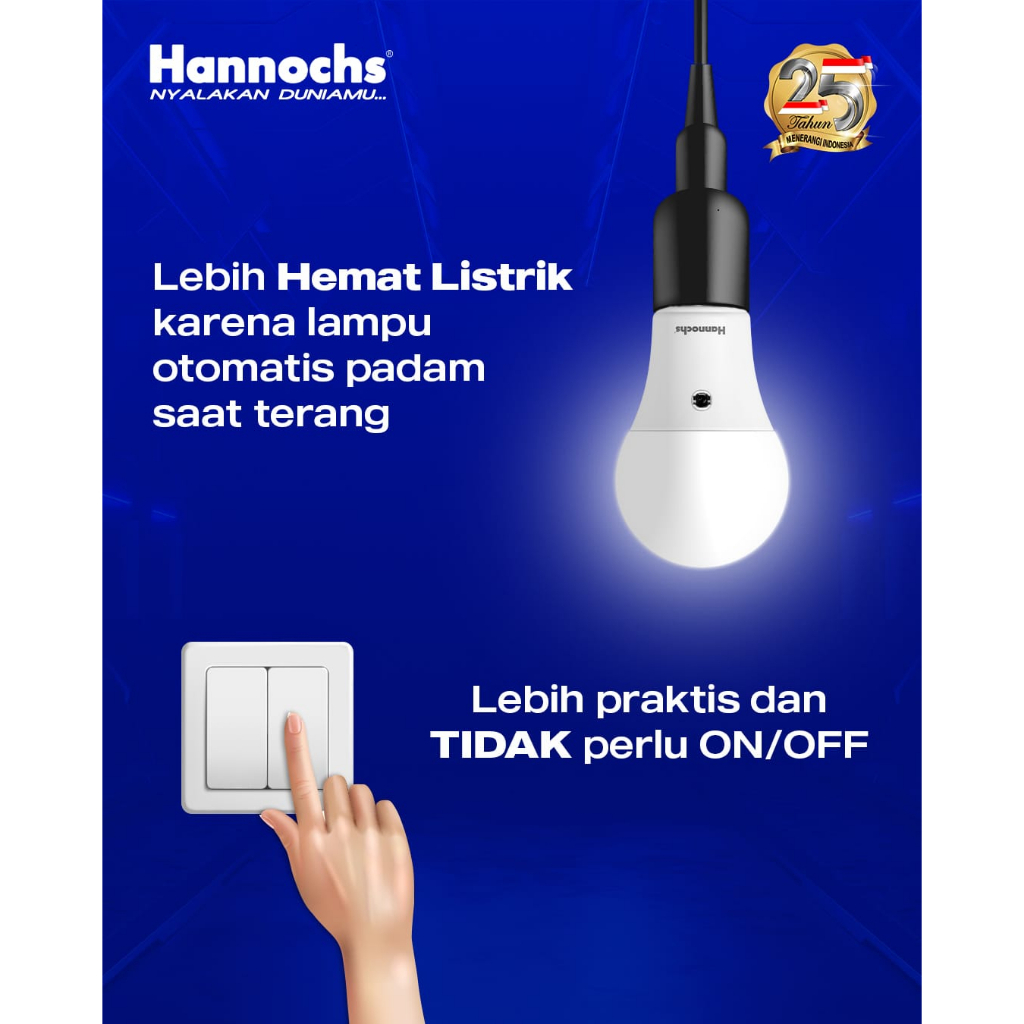 Ciasaatcisarua Bohlam Lampu Led Hannochs Light Sensor 6 / 9 / 11 Watt Sni Photo Cell Sensor Cahaya