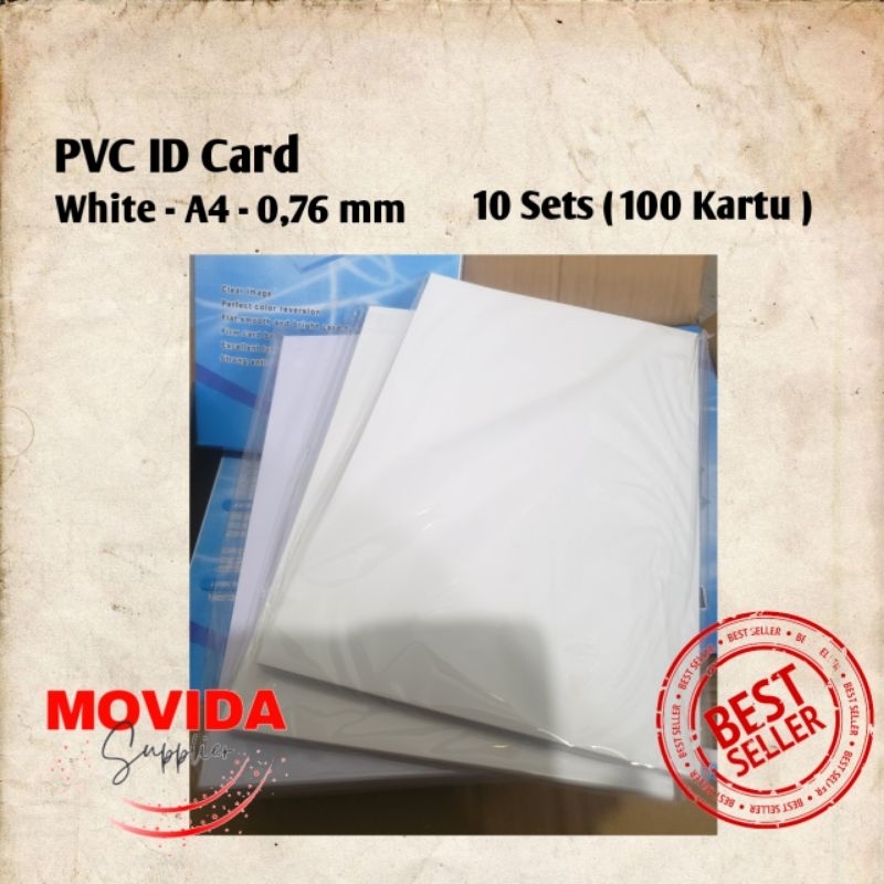 PVC Id Card / Kertas PVC Id Card A4 Inkjet / PVC Id Card A4 isi 10 sets (100 kartu)