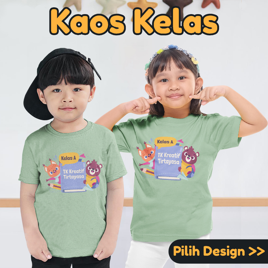 Kaos Kelas Custom Nama Paud TK Anak Dan Dewasa Lengan Pendek Panjang Untuk Seragaman