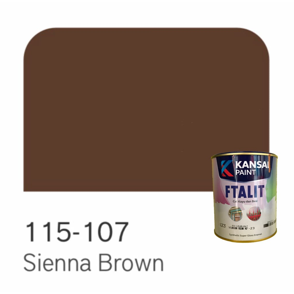 Cat kayu dan Besi Kansai Paint Ftalit Warna Glos 1kg 115 - 107 Sienna Brown