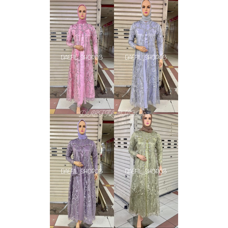 GAMIS SELINA TILLE/DRESS TILLE BORDIR DALEMAN SATIN VELVET+PAYET MEWAH