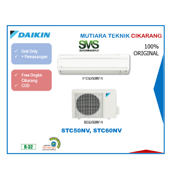 AC DAIKIN 2 PK STC50NV R32 NON INVERTER