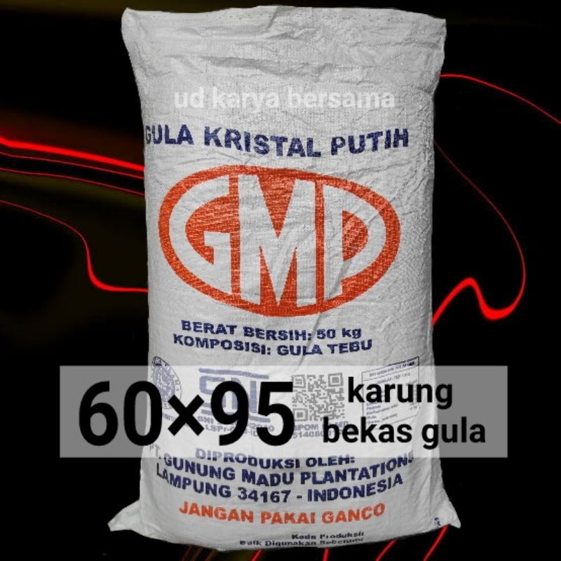 karung bekas gula ukuran 50kg tebal cocok buat wadah padi dll.