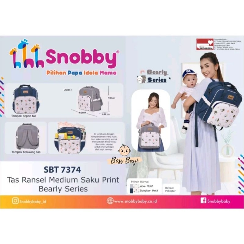 SNOBBY - Tas Bayi Ransel SBT7374 /Tas Perlengkapan Bayi