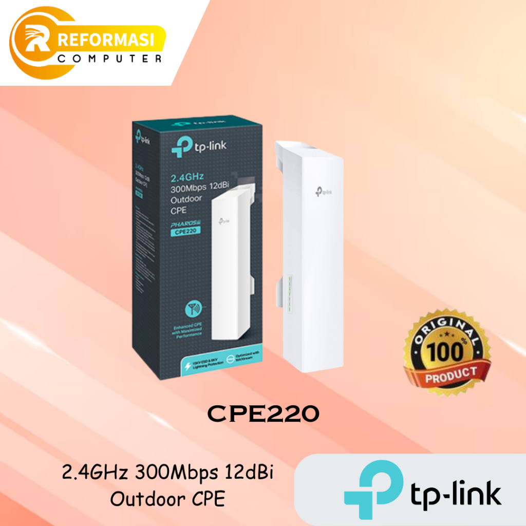 Access Point Outdoor TP-LINK 2.4GHz 300Mbps CPE220 / CPE 220 / CPE-220