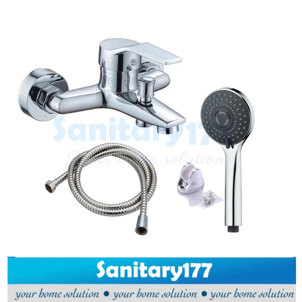 Kran panas dingin bathtub murah s14a keran air mixer shower mandi complete semprotan minimalis mumer stainless