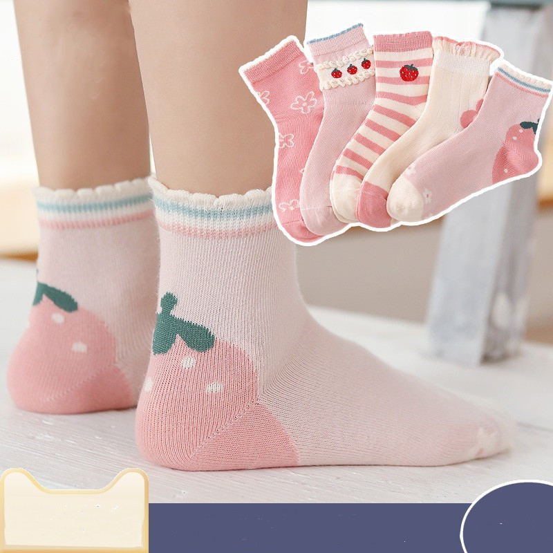 Summer Spring Baby Girls Mesh Socks Toddler Girls Princess Frilly Socks 5 Pairs Thin Mesh Summer for Dress