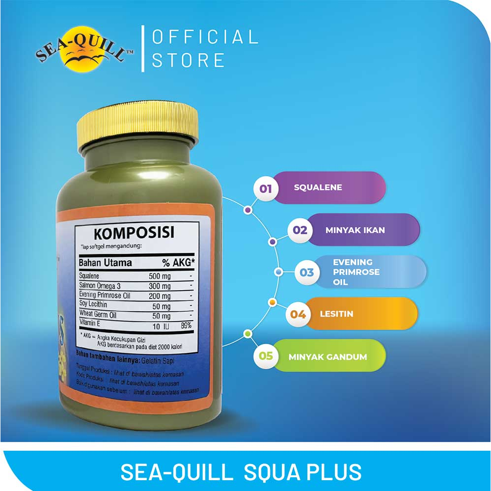 [BPOM] Sea-Quill Squa Plus Isi 100s / Sea Quill / Seaquill Vitamin Jantung Hipertensi / MY MOM