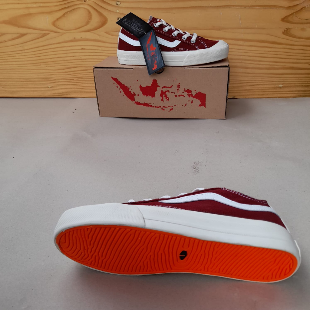 Sepatu Ventela Public Low - Maroon - Sepatu Ventela Terbaru 2023 - Sneakers Pria Wanita - Sepatu Sek