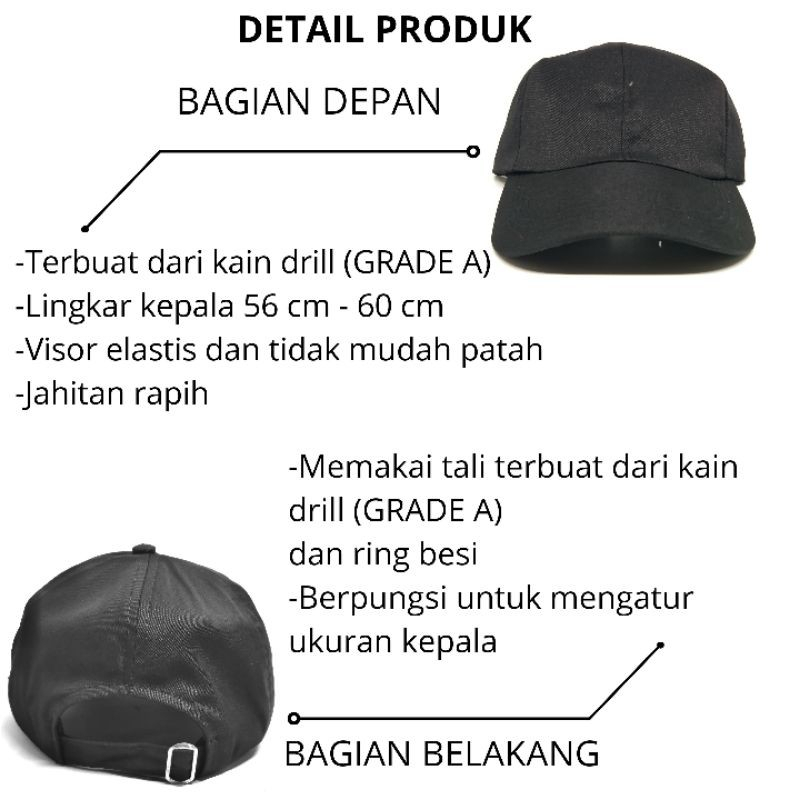 QL Topi Baseball Polos Cakop Ring Besi Termurah Cewek Cowok Topi Bisbol polos setelan RING