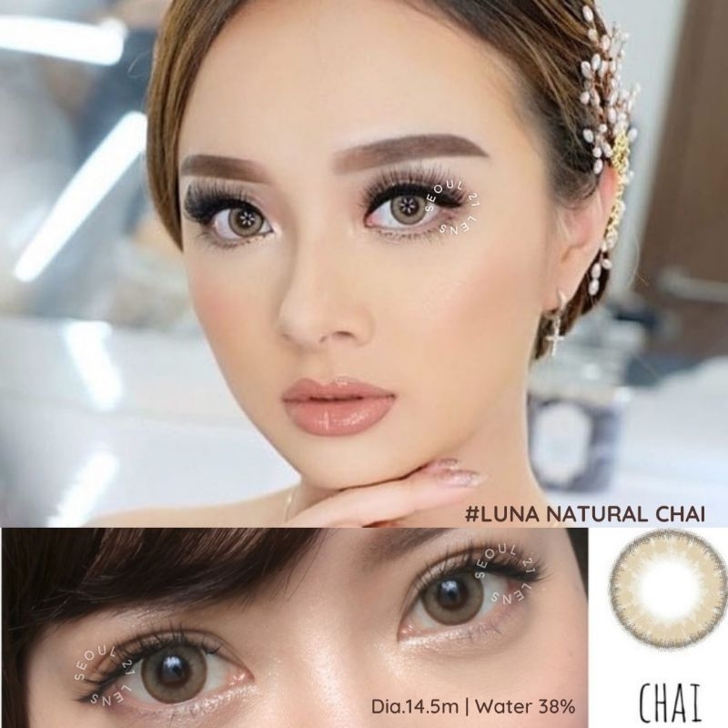 SOFTLENS EOS LUNA NATURAL CHAI BROWN NORMAL MINUS (s.d -10.00) Original Made In Korea