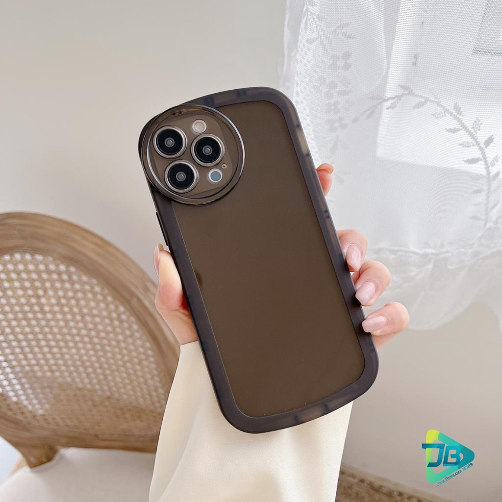 SOFTCASE CLEAR TRANSPARAN HITAM BENTUK OVAL FOR REALME C33 JB8803