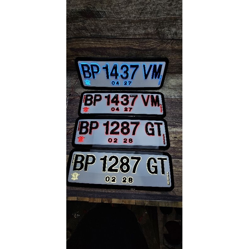 plat nopol mobil huruf timbul nyala universal