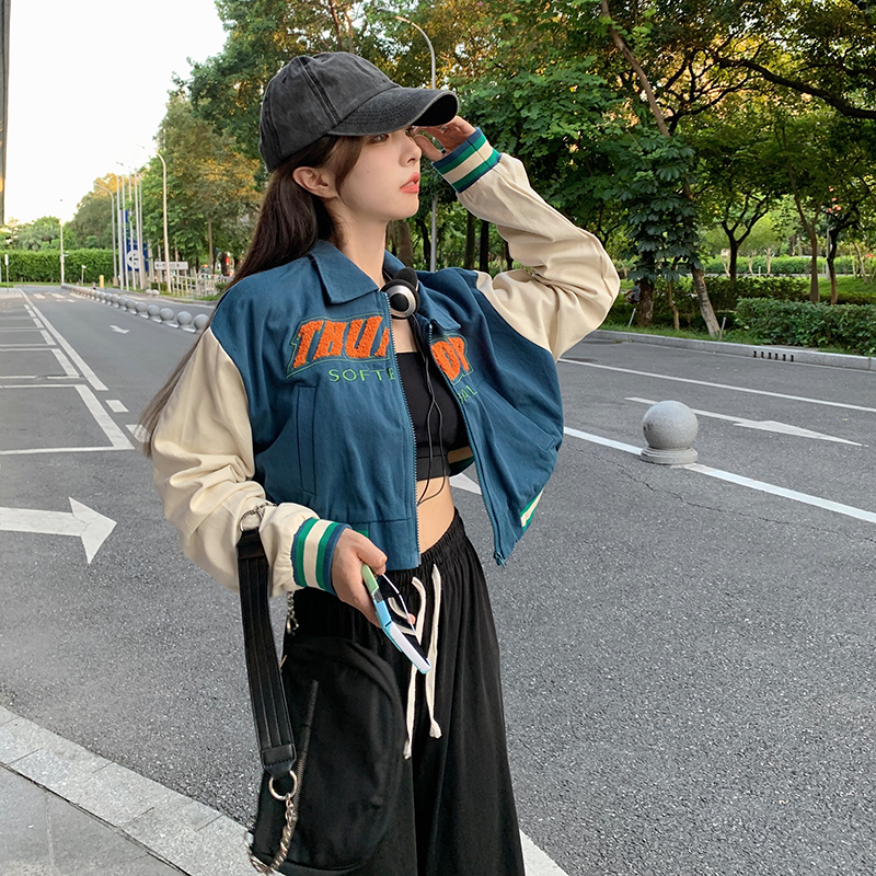 [2 warna] Korean Style Jaket Corduroy Wanita Terbaru Jacket Retro Outer Crop