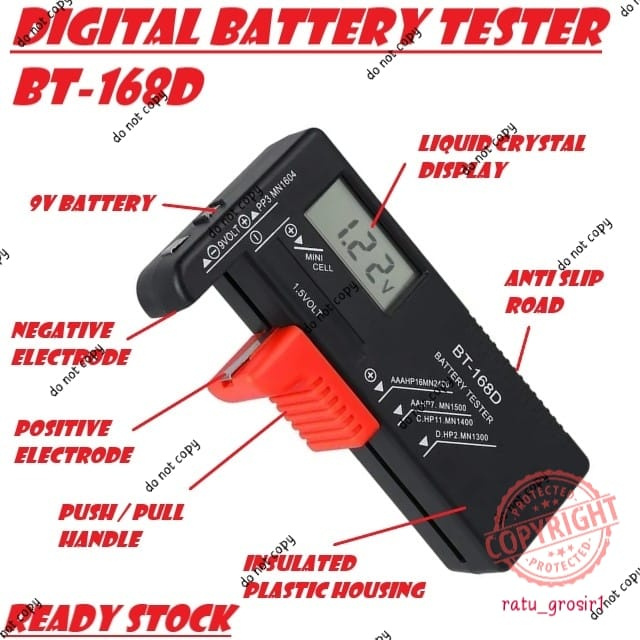 Alat Tester Baterai Universal Digital BT 168 D Alat Test Batere