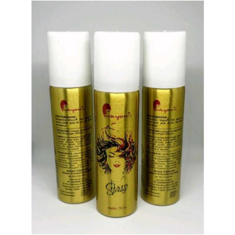 Mayon Hair spray hairspray Rambut Sanggul 75ml, 150ml, 250ml, 350ml, 450ml, 550ml