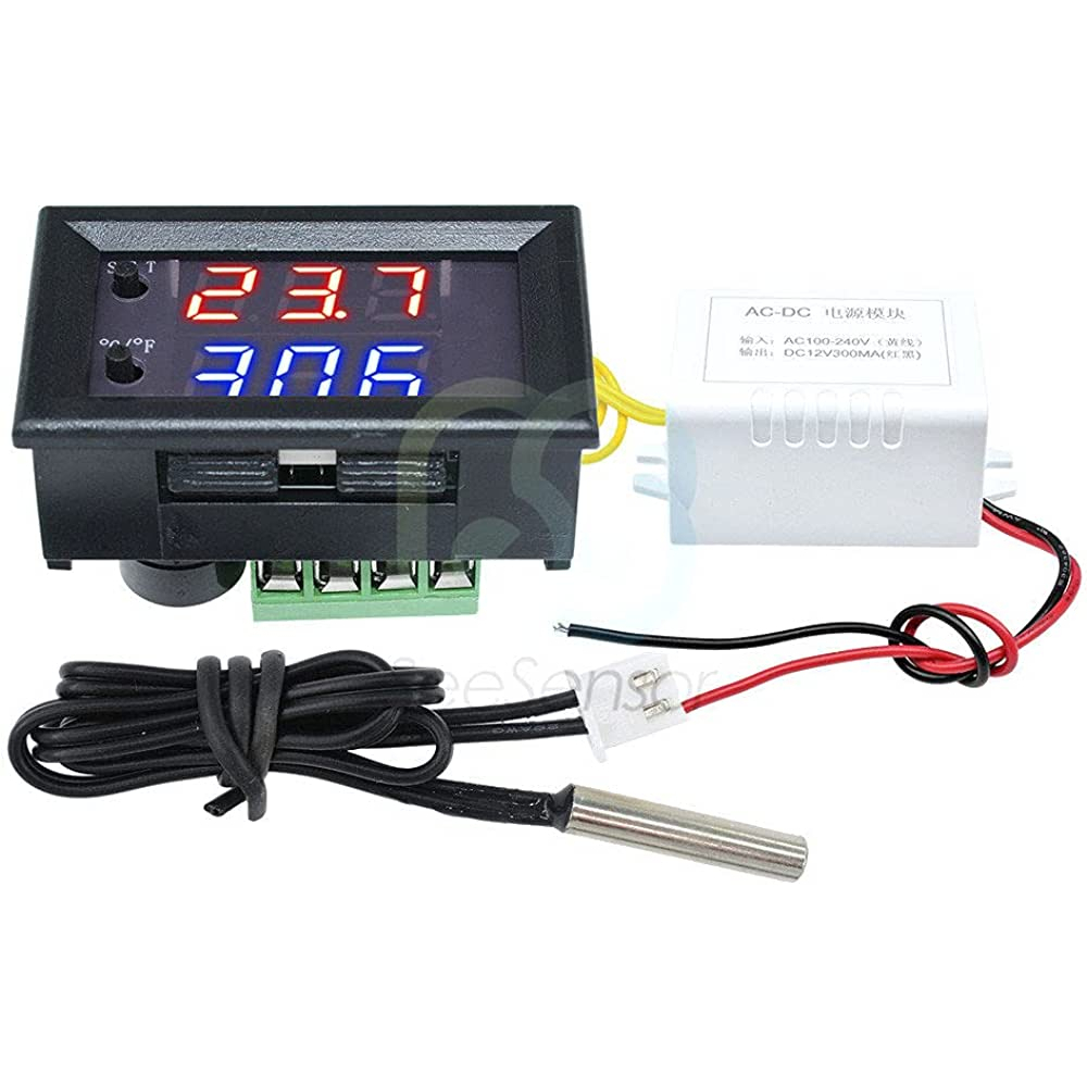 W1209WK Termostat Temperatur Controll Digital DC 12V Pengatur Suhu Otomatis Celcius Dan Fahrenheit