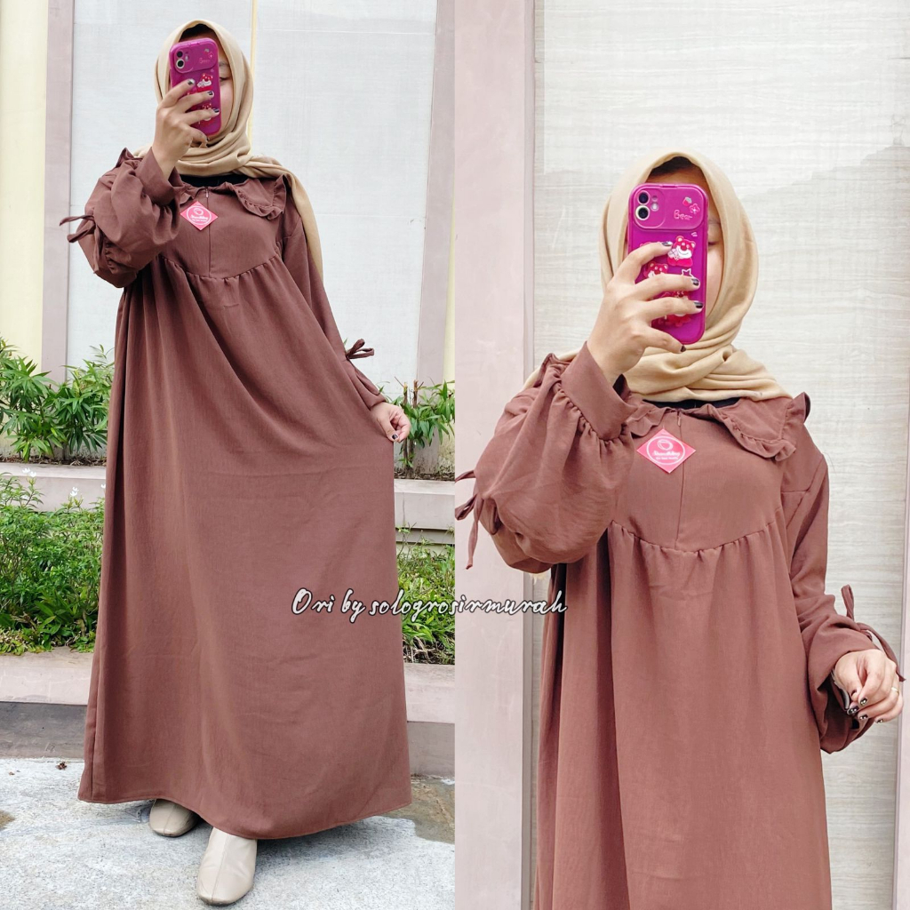 Amofa Gamis Crincle Airflow Ld120cm Muat Bb80kg/Gamis Crincle Jumbo/Gamis Polos Jumbo