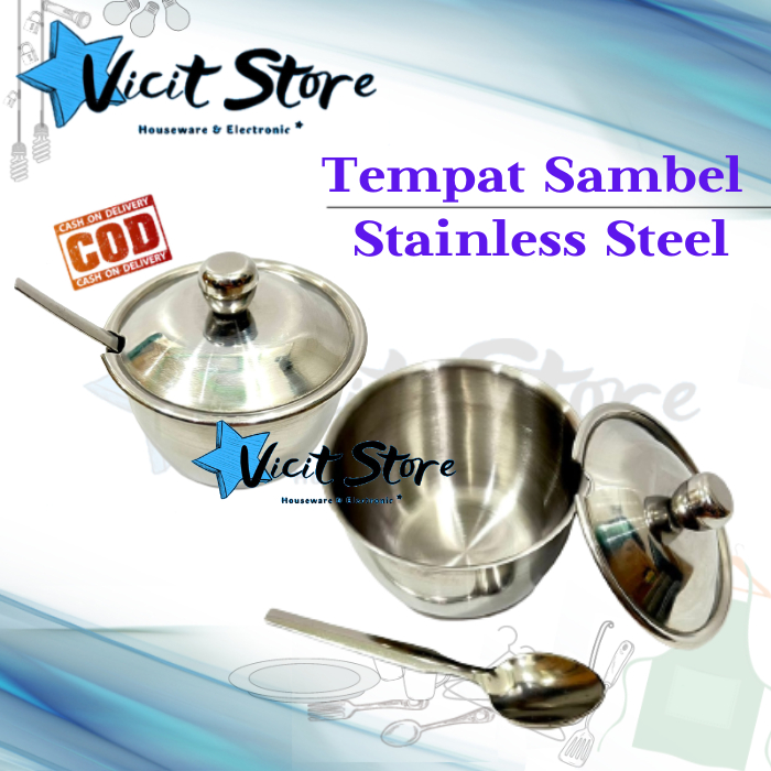 Tempat Sambel / Tempat Saos Cabe Stainless Steel Premium Flying Fish