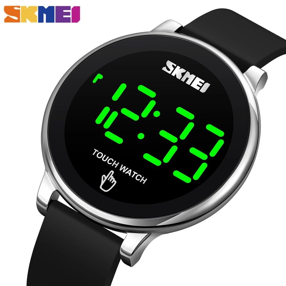 Jam Tangan Pria Wanita Digital Anti Air  Sport Watch Touch Screen LED Rubber SKMEI 1842