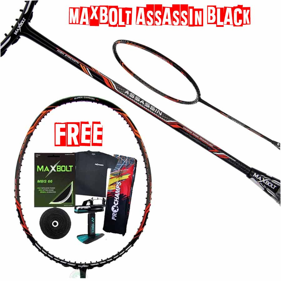Raket Badminton Maxbolt Black Woven Limited Original