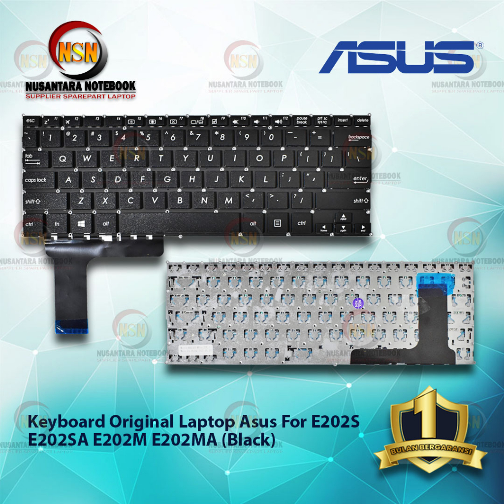 Keyboard Original Laptop Asus E202S E202SA E202M E202MA - Hitam Black