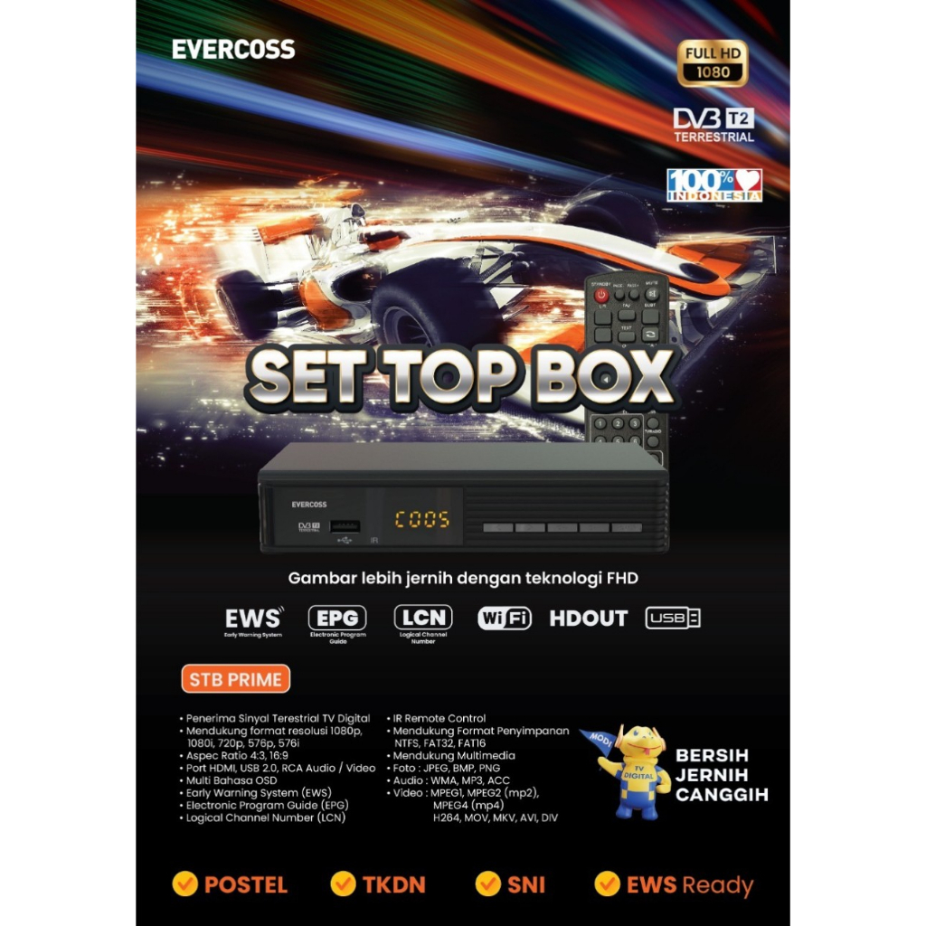 STB Set Top Box TV Digital Evercross