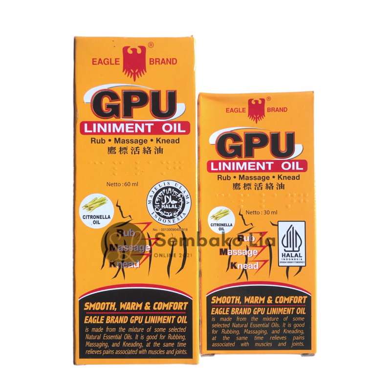 Minyak Urut Gpu Cap Lang / Krim GPU / Nyeri Otot / Pereda Memar / Minyak Pijat / GPU Minyak Urut 30ml / GPU Minyak Urut 60ml