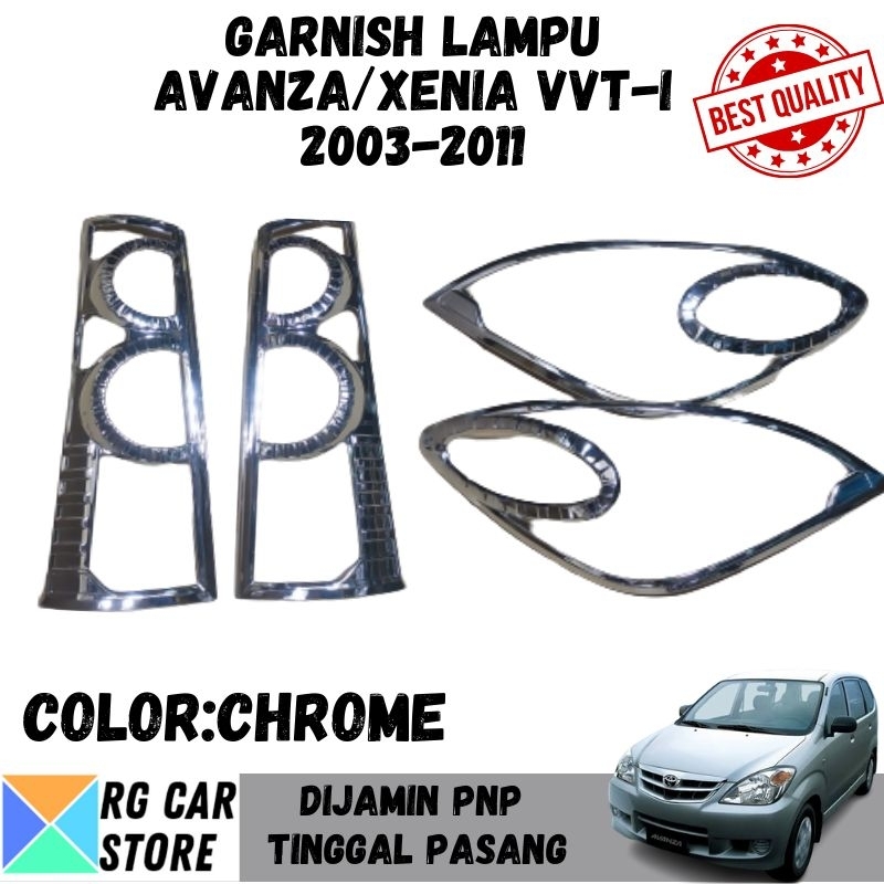 GARNISH LAMPU AVANZA/XENIA 2003-2011 WARNA CHROME DIJAMIN PNP TINGGAL PASANG BERKUALITAS