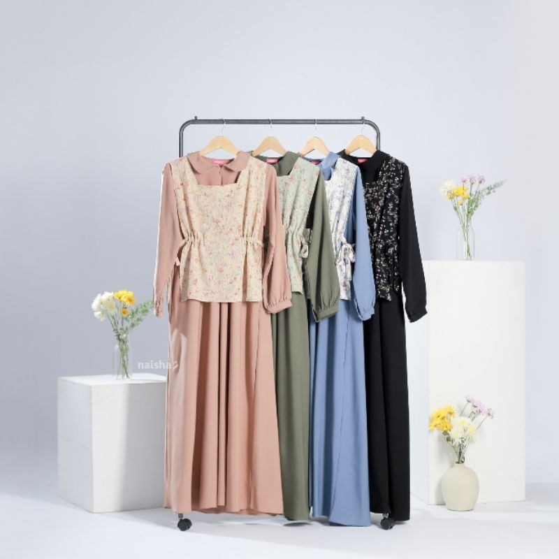 NAISHA OFFICIAL - Faza dress 2 in 1 by naisha | dress premium | dress vest | dress promo | dress remaja gamis promo korean dress gamis murah gamis terlaris dress korea dress overall gamis gamis naisha terbaru gamis kuliah gamis kantor vest | dress vintage