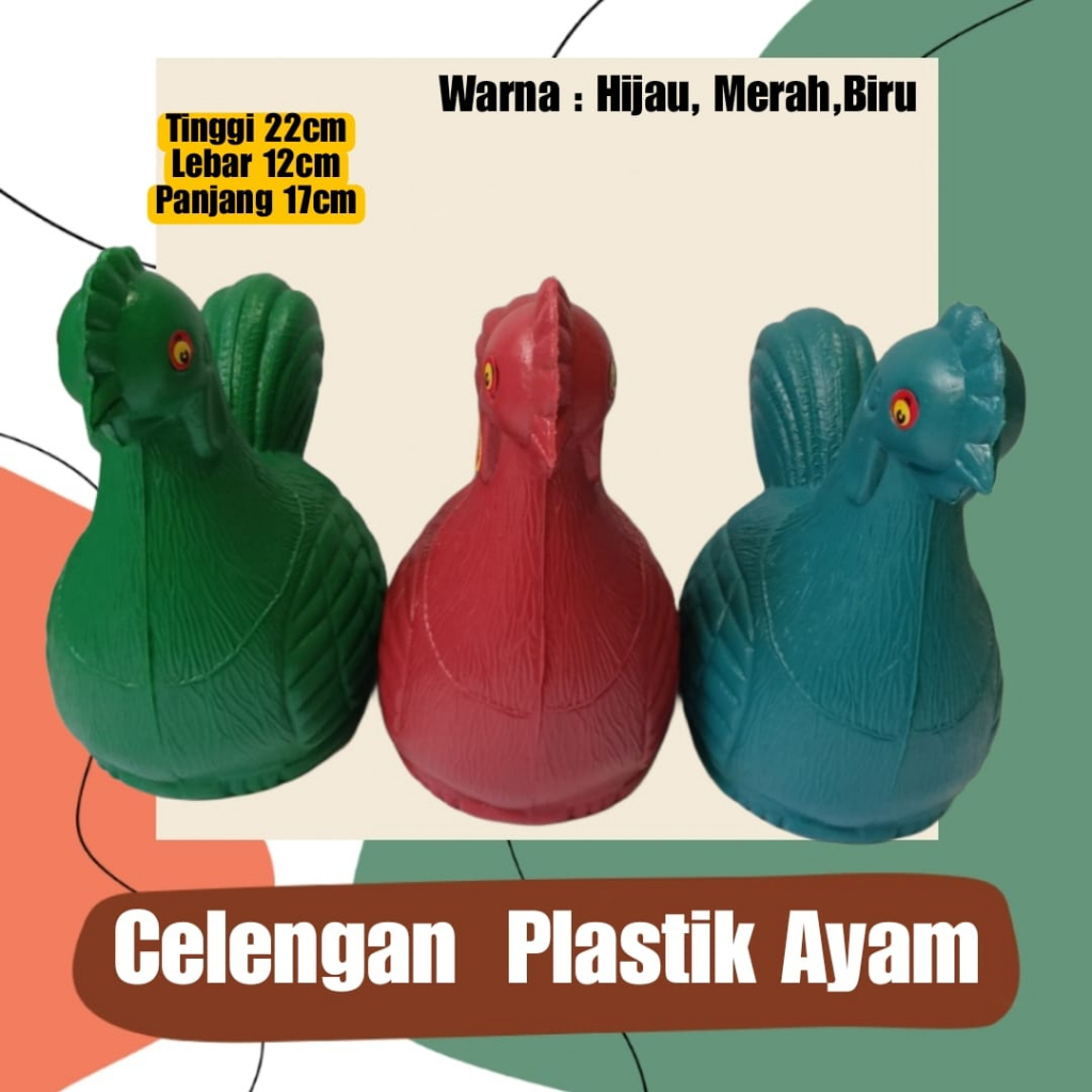 Celengan Karakter Ayam / Celengan Plastik Ayam Jago / Celengan lucu untuk menabung