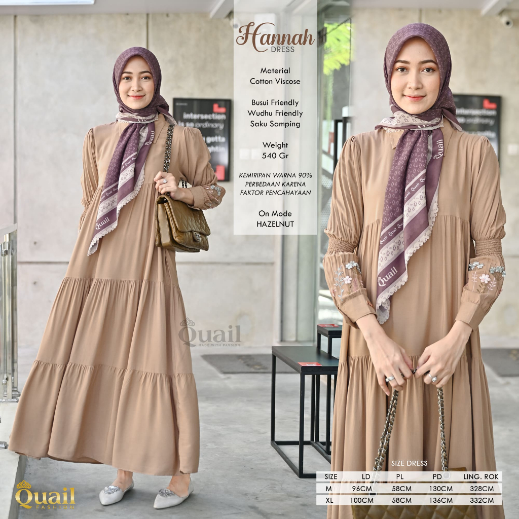 Quail Hijab - HANNAH EXCLUSIVE MIDI DRESS ORI QUAIL