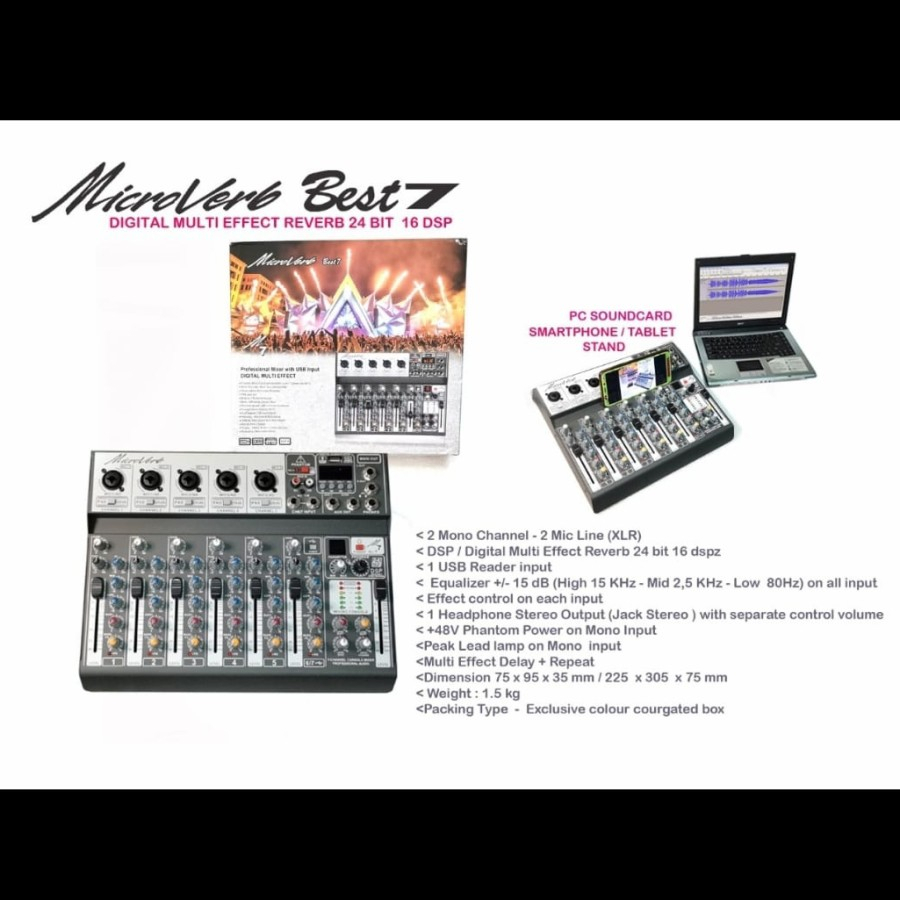 MIXER AUDIO MICROVERB BEST7 MICROVERB BEST 7 NEW