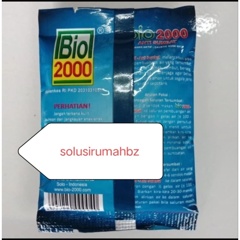 BIO2000 BIO 2000 Obat Anti Sumbat biru 60g Pipa Wastafel Toilet Lemak Rambut