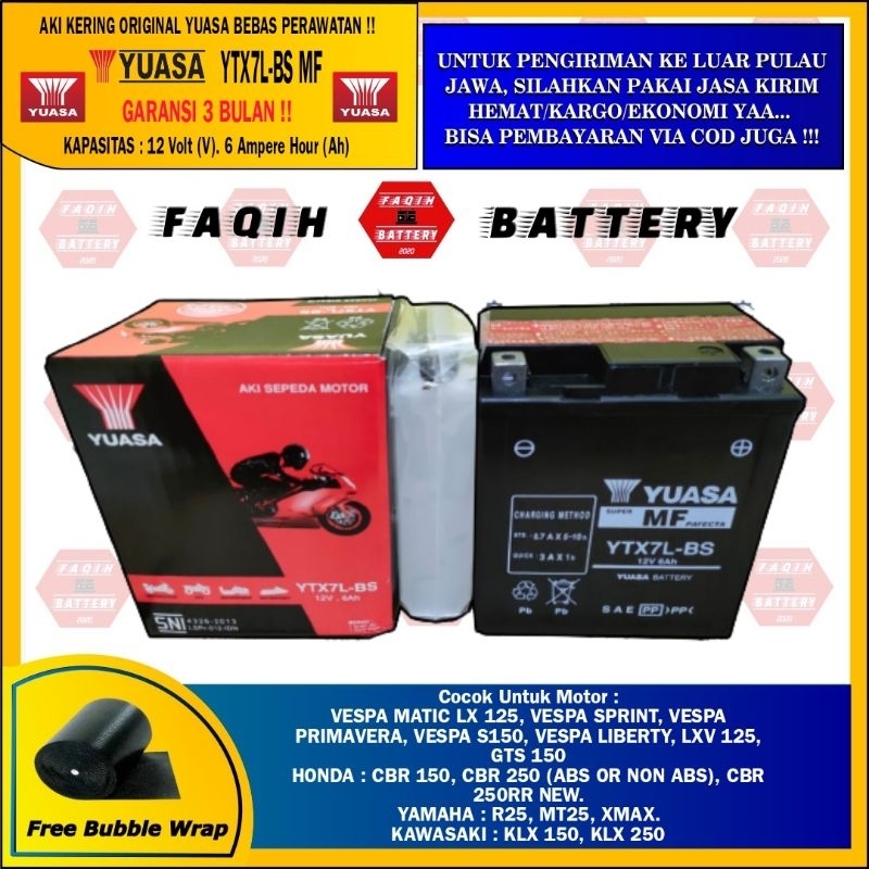 AKI MOTOR VESPA LXV 150, PRIMAVERA, LIBERTY, SPRINT YTX7L-BS