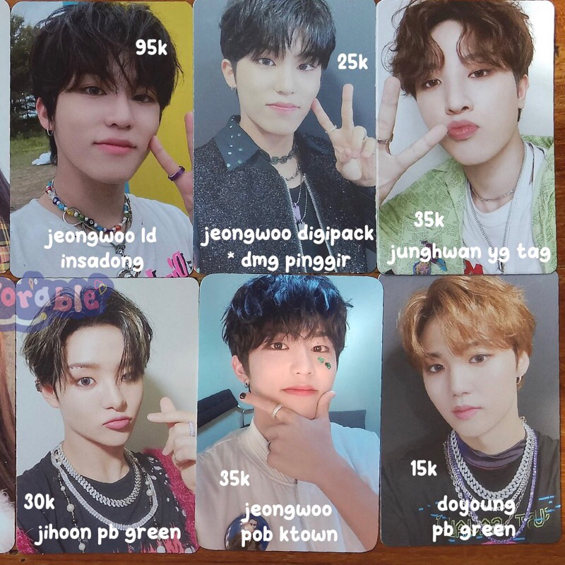 JUAL PC TREASURE JEONGWOO JIHOON JUNGHWAN DOYOUNG MURAH YG TAG DIGIPACK PB GREEN LD INSADONG POB KTO