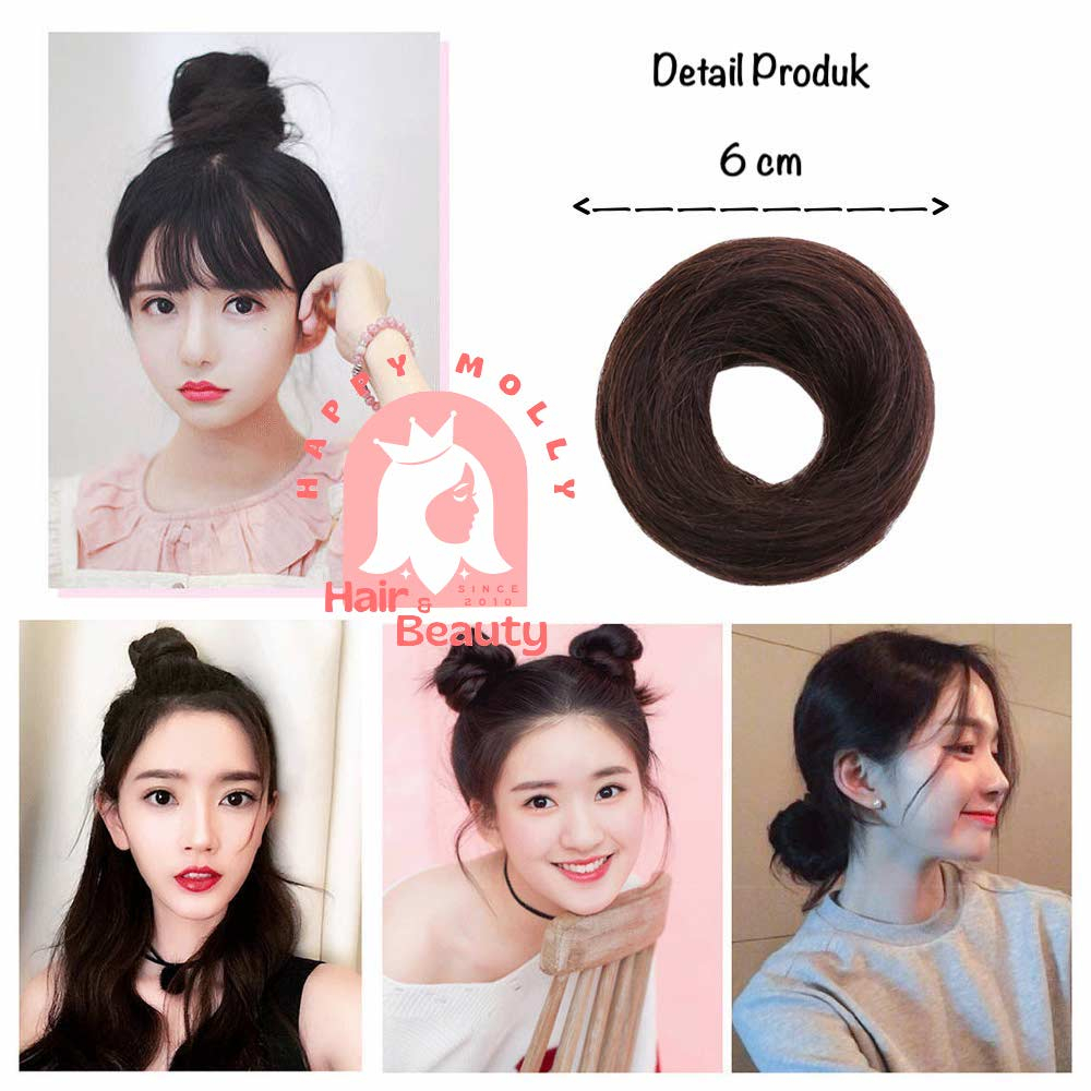 1 pcs Fun Bun Wig Cepol - Konde Karet Rambut Wanita Korea - Sanggul Instant W8230 ( Group )