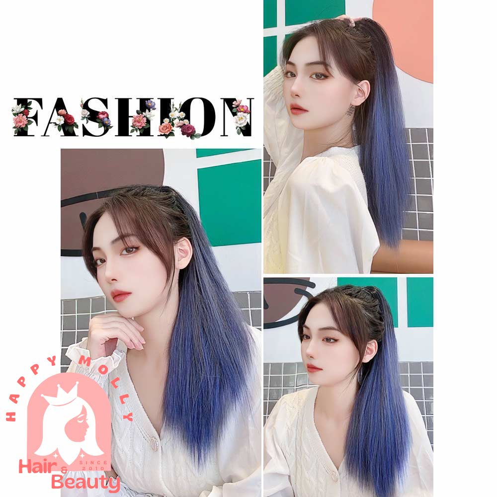 Hair Clip Ponytail Wig - Jepit Rambut Kuncir Ekor Kuda Fashion Wanita Korea - Curly - Hair Extension W8236 ( Group )