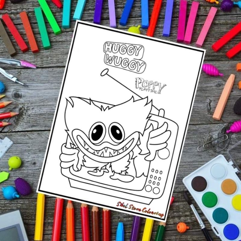

Kertas Mewarnai Gambar Anak Tema Huggy Wuggy / Kertas Gambar (10 Lembar)