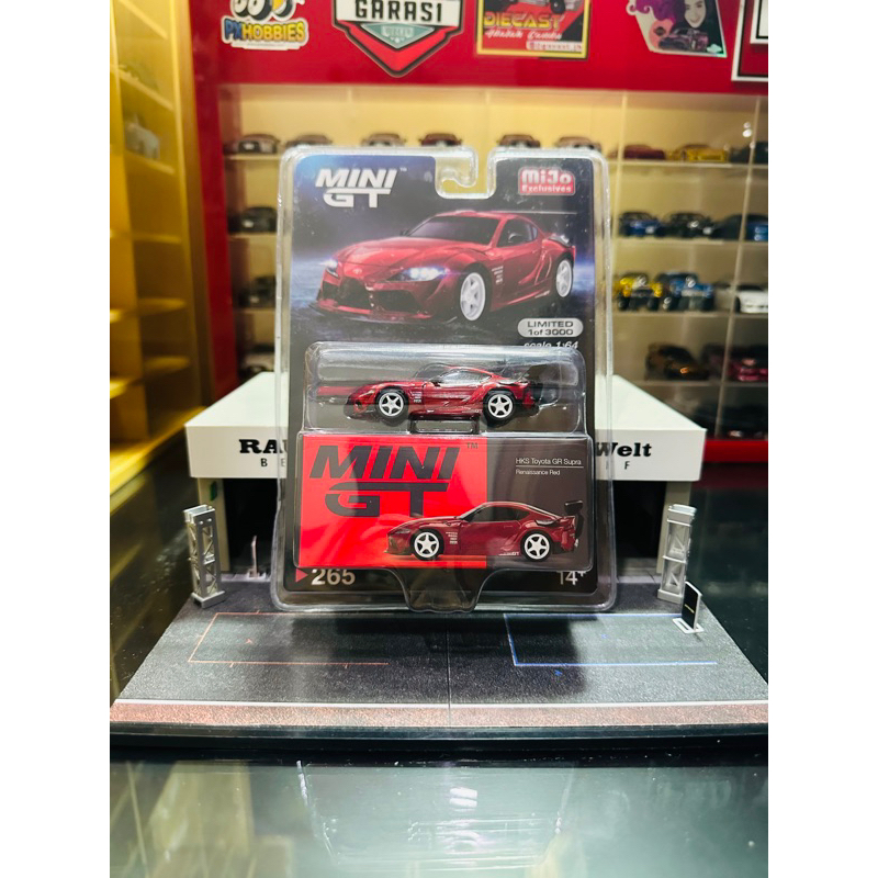Mini GT No 265 HKS Toyota GR Supra Renaissance Red Mijo Exclusive