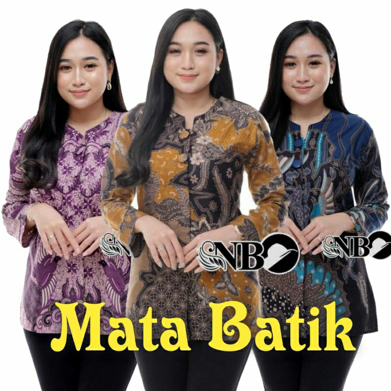 Baju Batik Wanita Modern M L XL XXL Jumbo Atasan Batik Kerja Wanita Kantor Blouse Batik Seragam Batik Modern