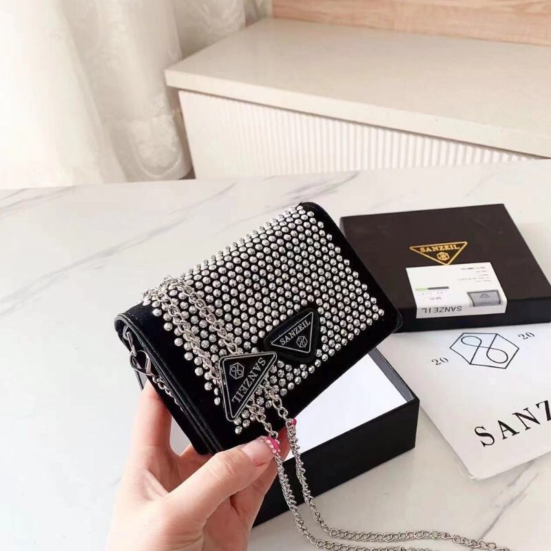 SG7777 syafniegalery Tas Mini Crystal SANZEIL tas tali rantai import