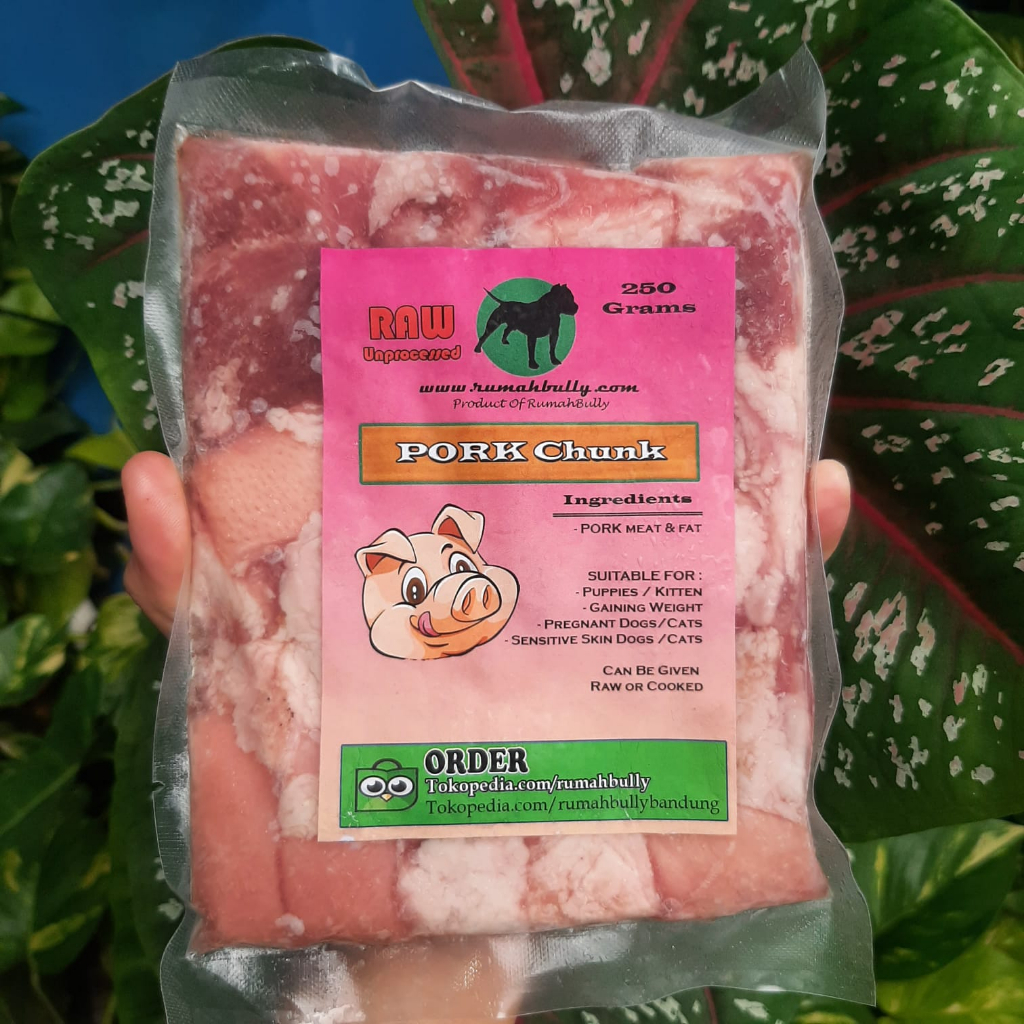 RumahBully Bandung - Pork Chunk & Innards / Dog Raw Food Daging Jeroan Babi Makanan Anjing