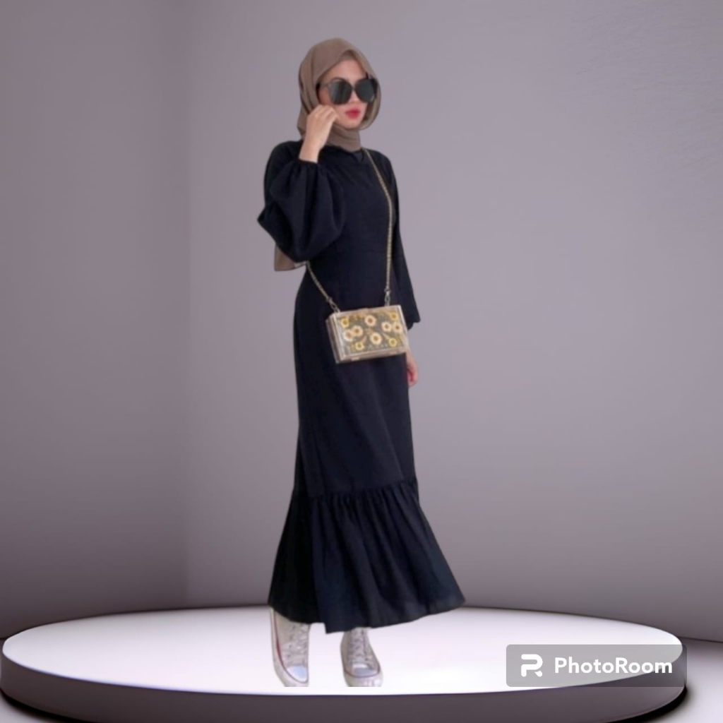 Dress Wanita Muslim Jumbo Ld 140 Untuk Kondangan Terbaru