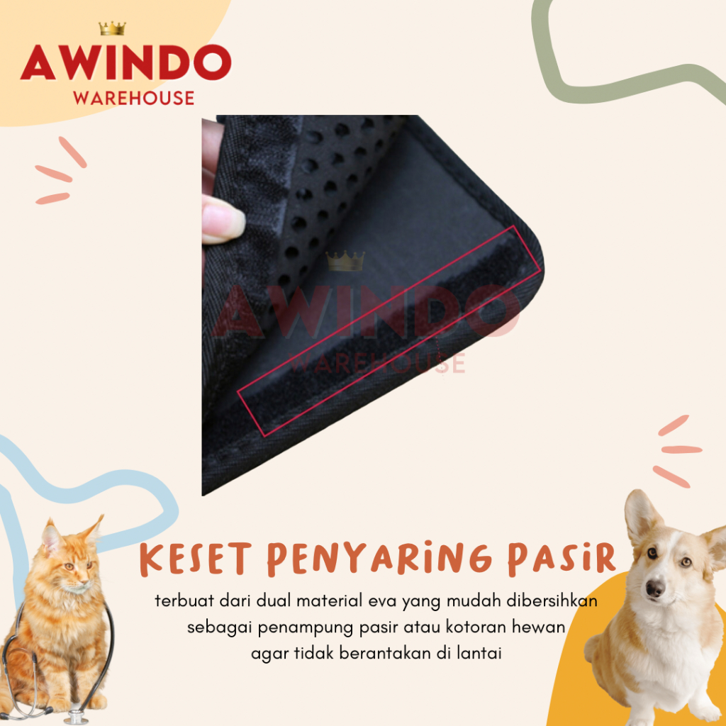 KESET EVA - Alas Keset Penyaring Pasir Hewan Kucing Pet LItter Mat Foldable Double Layer