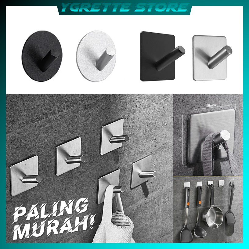 YGRETTE - GANTUNGAN HANGER KAPSTOK HOLDER TEMPEL ADHESIVE NAIL FREE TANPA PAKU CANTOLAN DINDING KERAMIK KACA