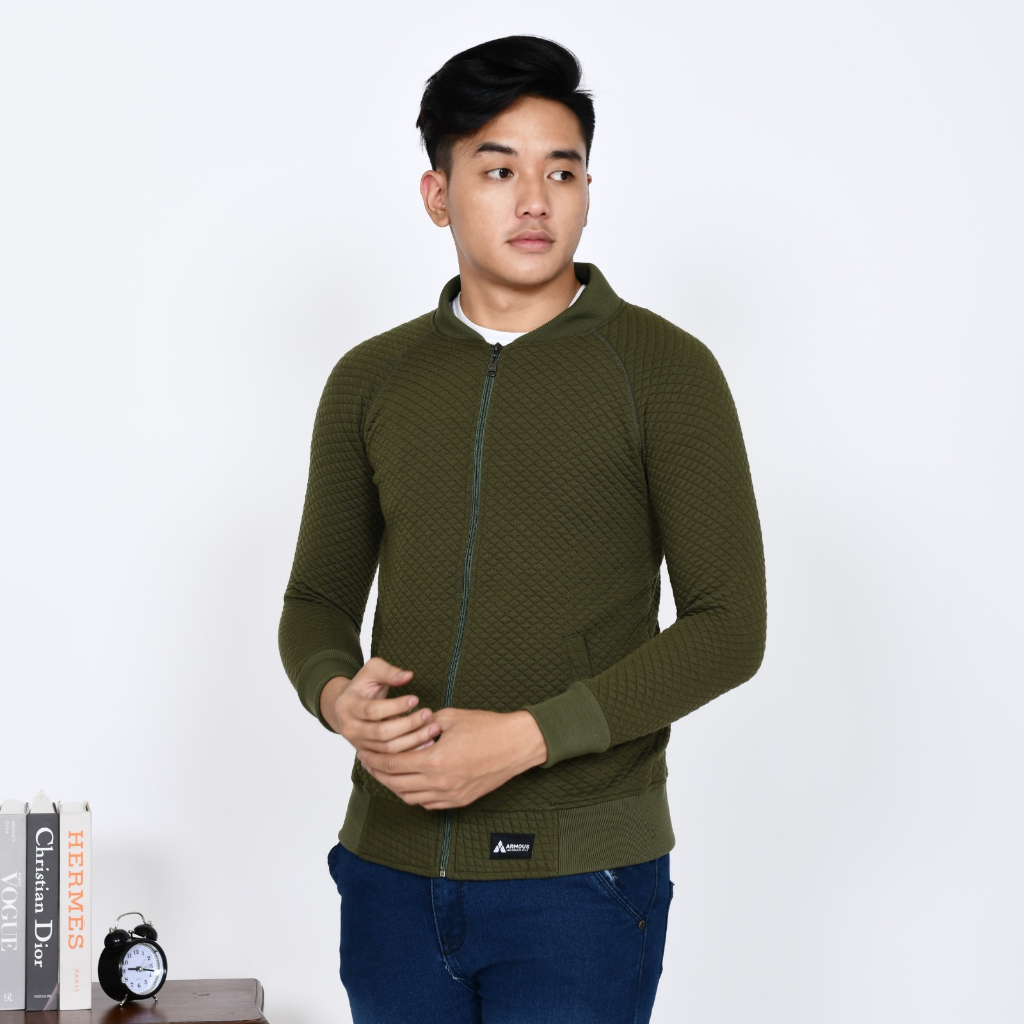 Jaket Comfy Pria Original Premium Jumbo Big Size Polos Motif Diamond