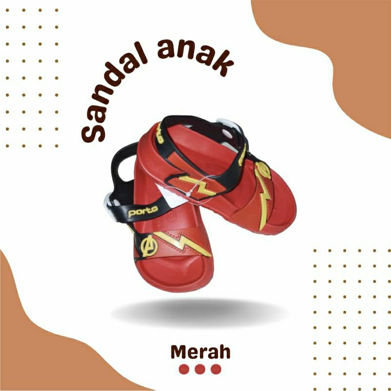SEPATU SANDAL ANAK LAKI-LAKI MOTIF AVENGERS - SANDAL GUNUNG PORTO