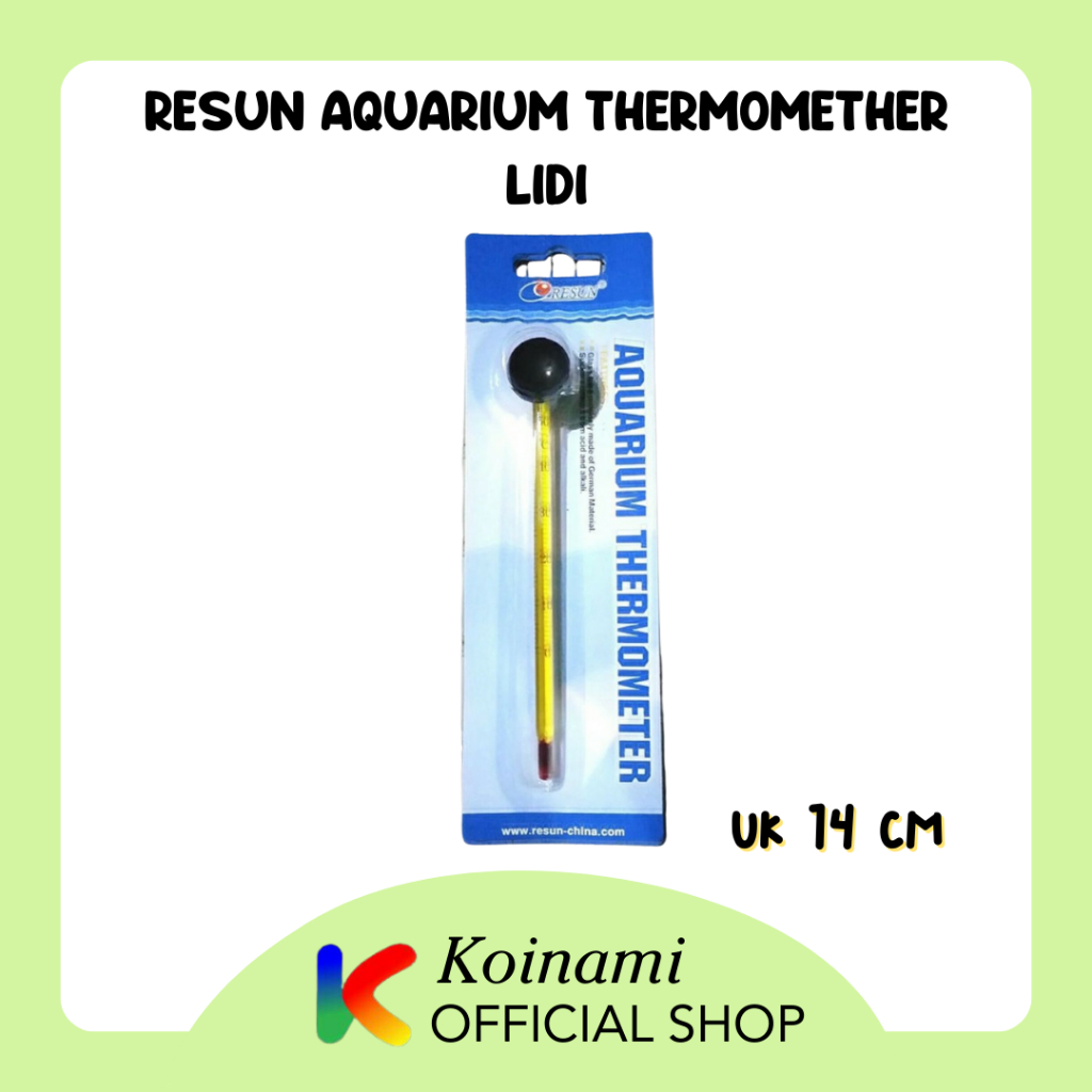 RESUN AQUARIUM THERMOMETHER LIDI / termo stain / pengukur suhu air / aqua scape / ikan