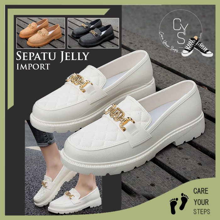 CYS Sandal Jelly Loafers Wanita Kekinian Sendal Formal Cewek Fashion Korea Import PVC Elegant Terbaru SPT-59